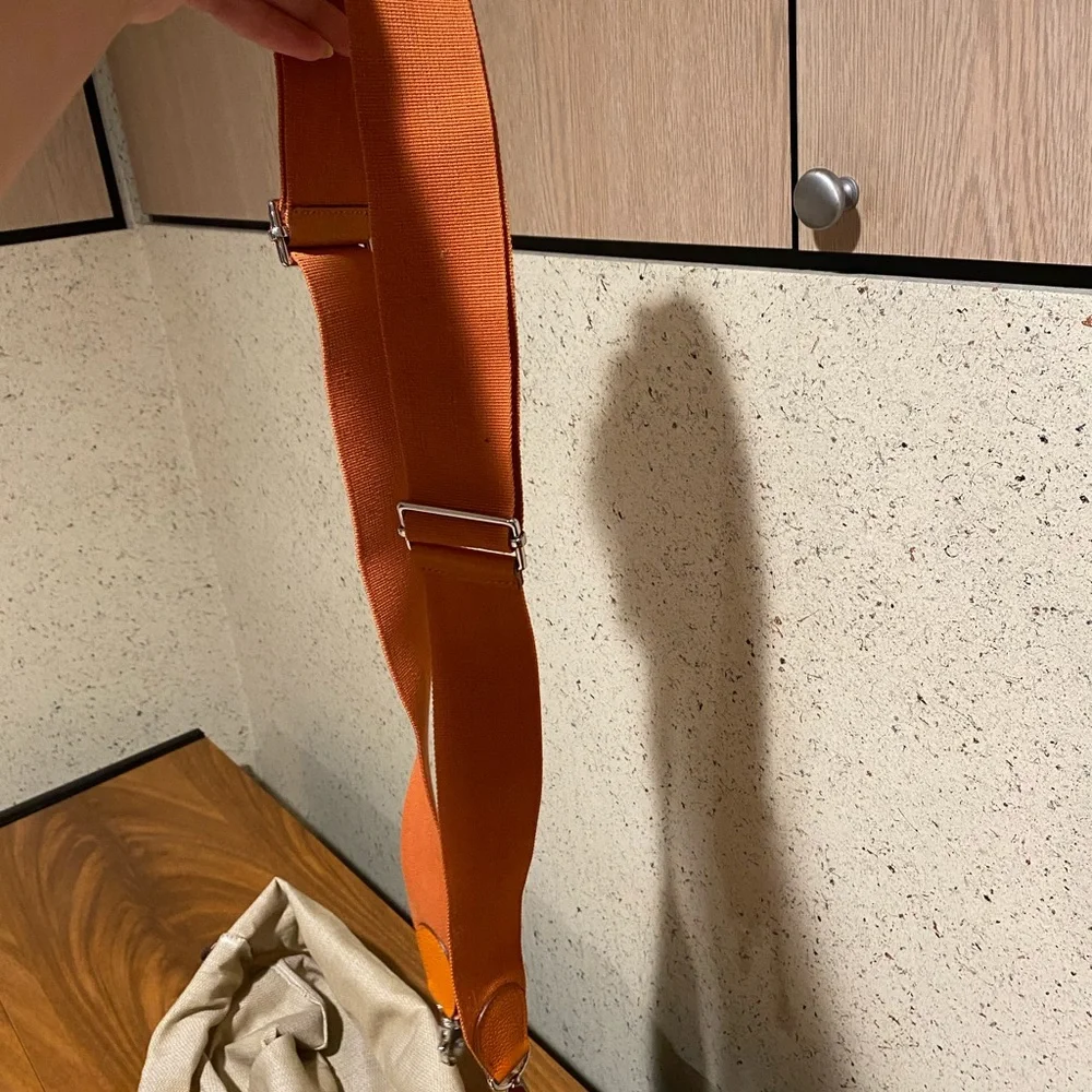 Orange Leather Tote Bag - Picture 8 of 9